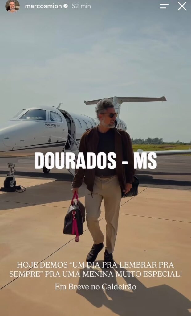 Marcos Mion grava quadro do Caldeirão em Vila São Pedro, Dourados